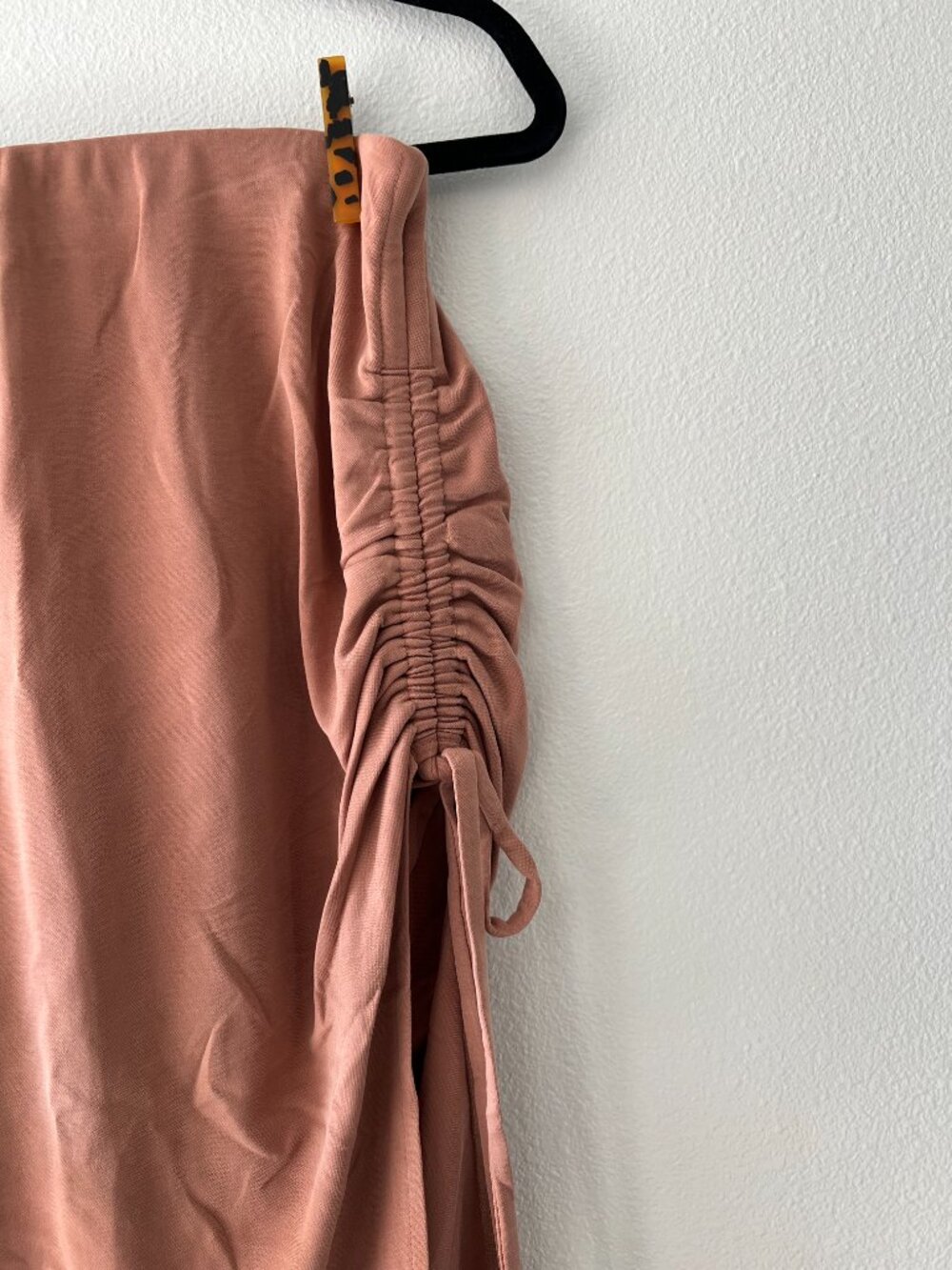 Open Edit Side Ruched Skirt, Tan - Picture 3 of 4